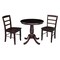 International Concepts 30 in. Round Pedestal Dining Table with 2 Madrid LadderBack Chairs K15-30RT-C2-2 - alternate 4
